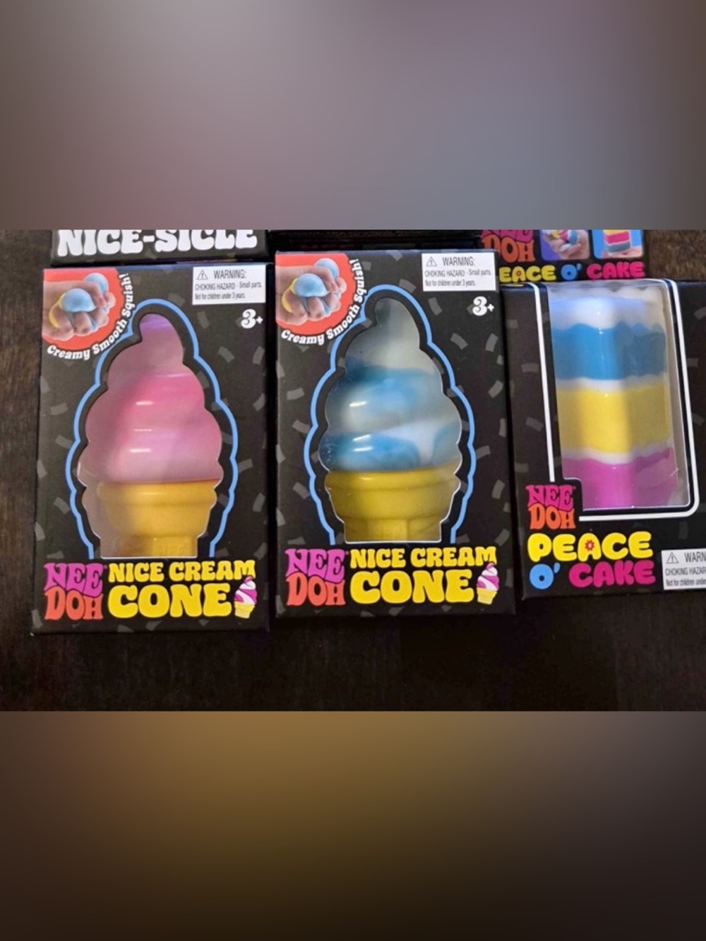Nice Doh Nice Cream Cone Squishy Toy - Blue & cake